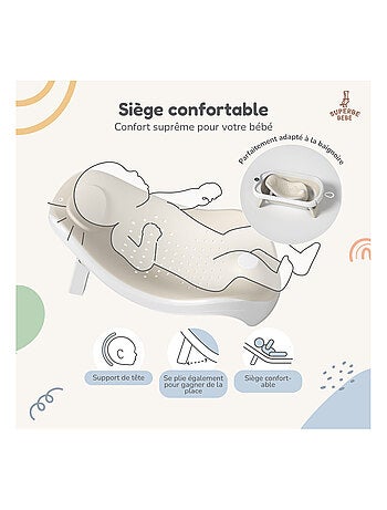 Vaschetta da bagno pieghevole - Termometro e sdraietta inclusi | SUPERBE BEBE
