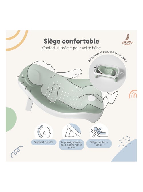 Vaschetta da bagno pieghevole - Termometro e sdraietta inclusi | SUPERBE BEBE - Kiabi