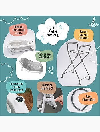 Vaschetta da bagno pieghevole con supporto - Kit completo | SUPERBE BEBE