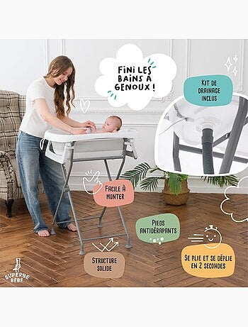Vaschetta da bagno pieghevole con supporto - Kit completo | SUPERBE BEBE