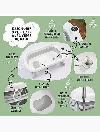 Vaschetta da bagno pieghevole con supporto - Kit completo | SUPERBE BEBE