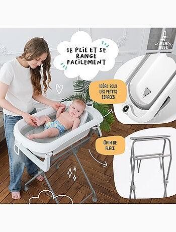 Vaschetta da bagno pieghevole con supporto - Kit completo | SUPERBE BEBE