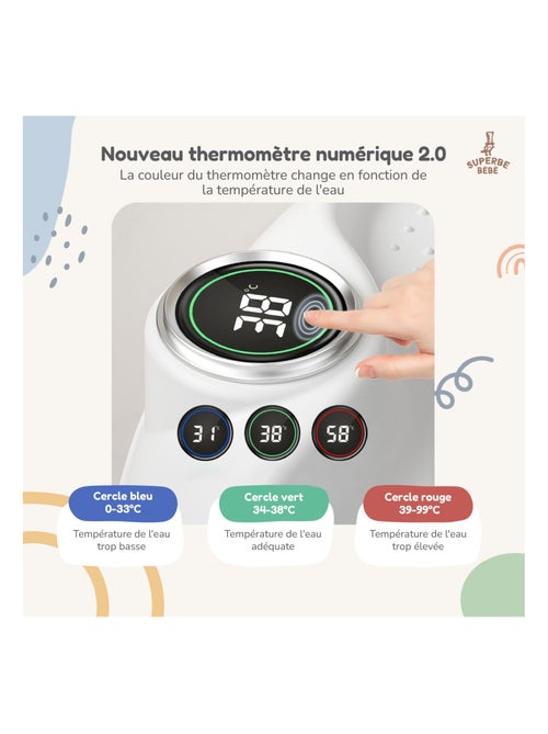 Vaschetta da bagno pieghevole per neonati - Termometro e cuscino inclusi | SUPERBE BEBE - Kiabi