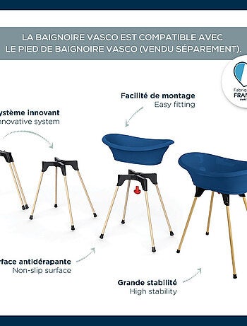 Vasquetta per bagnetto Thermobaby VASCO per bambini, forma vasca rosa cipria con tappo