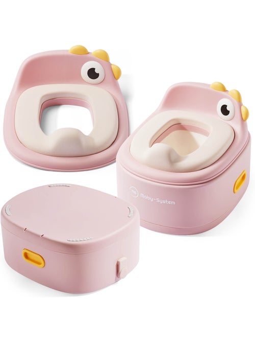 Vaso evolutivo 3 in 1 riduttore wc sgabello pulcino rosa moby-system - Kiabi