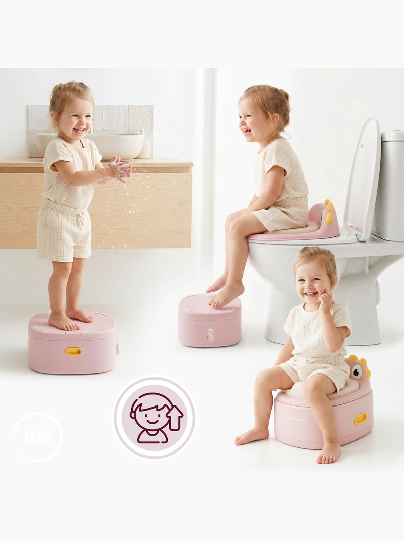 Vaso evolutivo 3 in 1 riduttore wc sgabello pulcino rosa moby-system Rosa - Kiabi