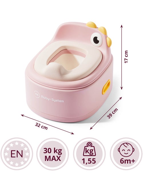 Vaso evolutivo 3 in 1 riduttore wc sgabello pulcino rosa moby-system - Kiabi