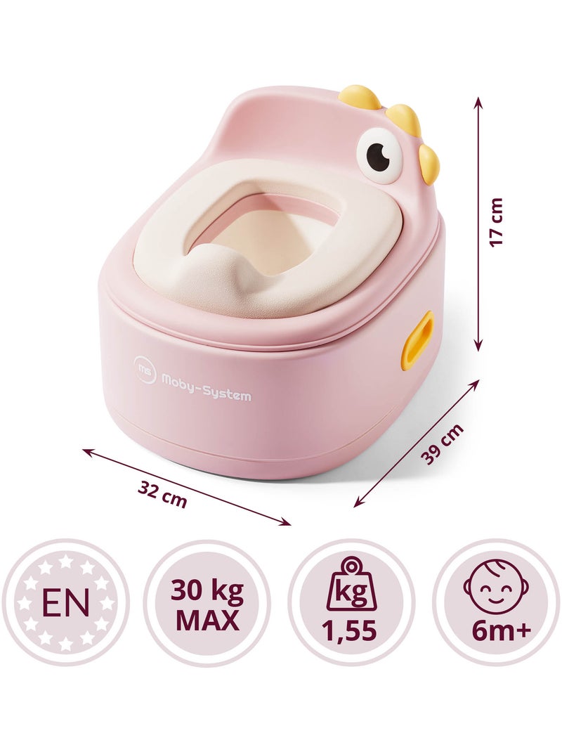 Vaso evolutivo 3 in 1 riduttore wc sgabello pulcino rosa moby-system Rosa - Kiabi