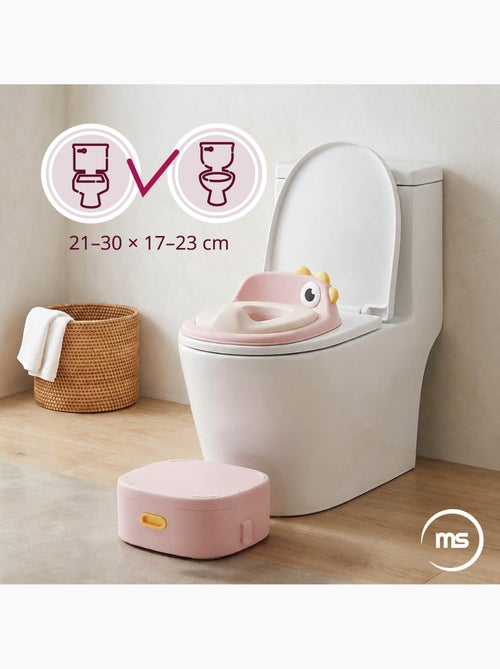 Vaso evolutivo 3 in 1 riduttore wc sgabello pulcino rosa moby-system - Kiabi