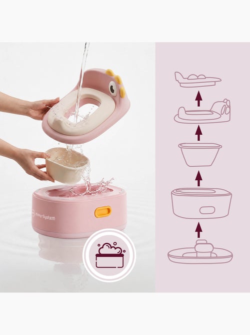 Vaso evolutivo 3 in 1 riduttore wc sgabello pulcino rosa moby-system - Kiabi