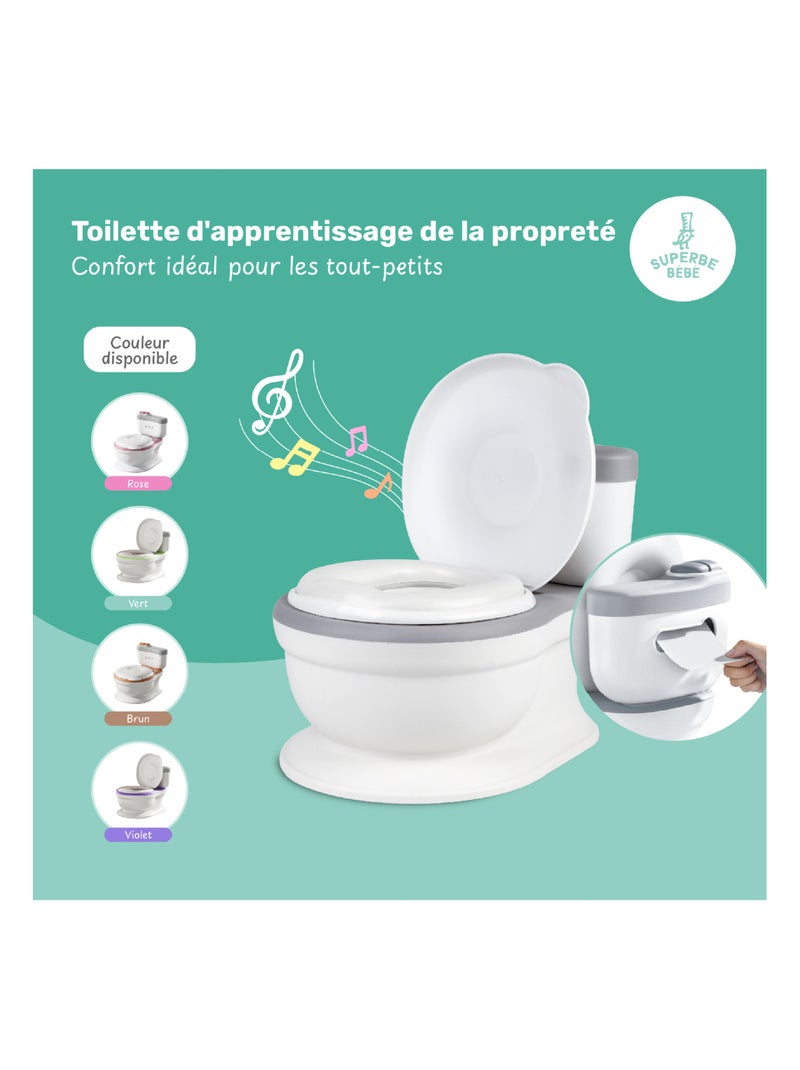 Vaso realistico per imparare a usare il bagno - con suono | SUPERBE BEBE Grigio - Kiabi