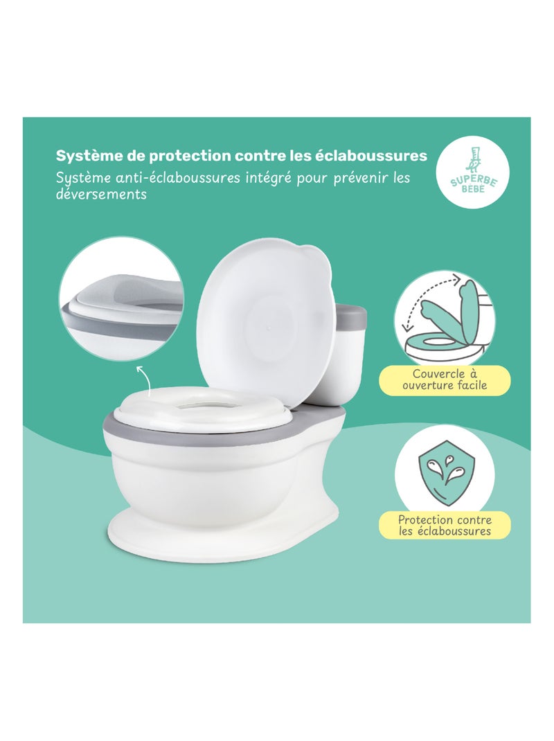Vaso realistico per imparare a usare il bagno - con suono | SUPERBE BEBE Grigio - Kiabi