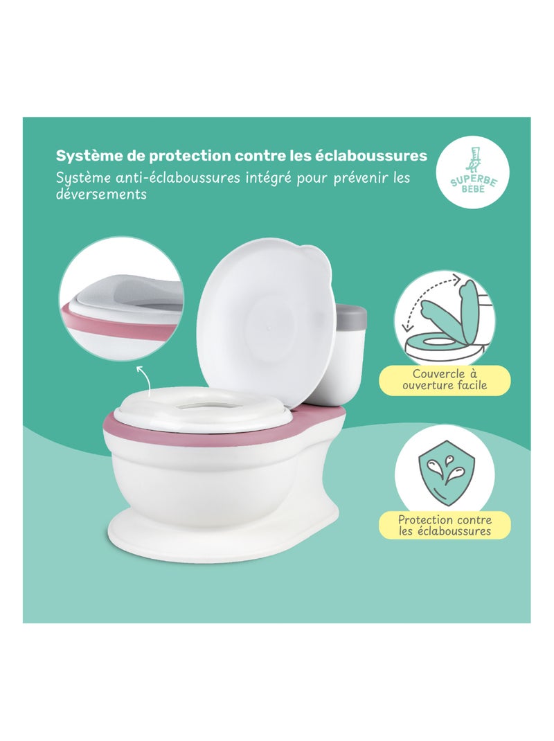 Vaso realistico per imparare a usare il bagno - con suono | SUPERBE BEBE Rosa - Kiabi