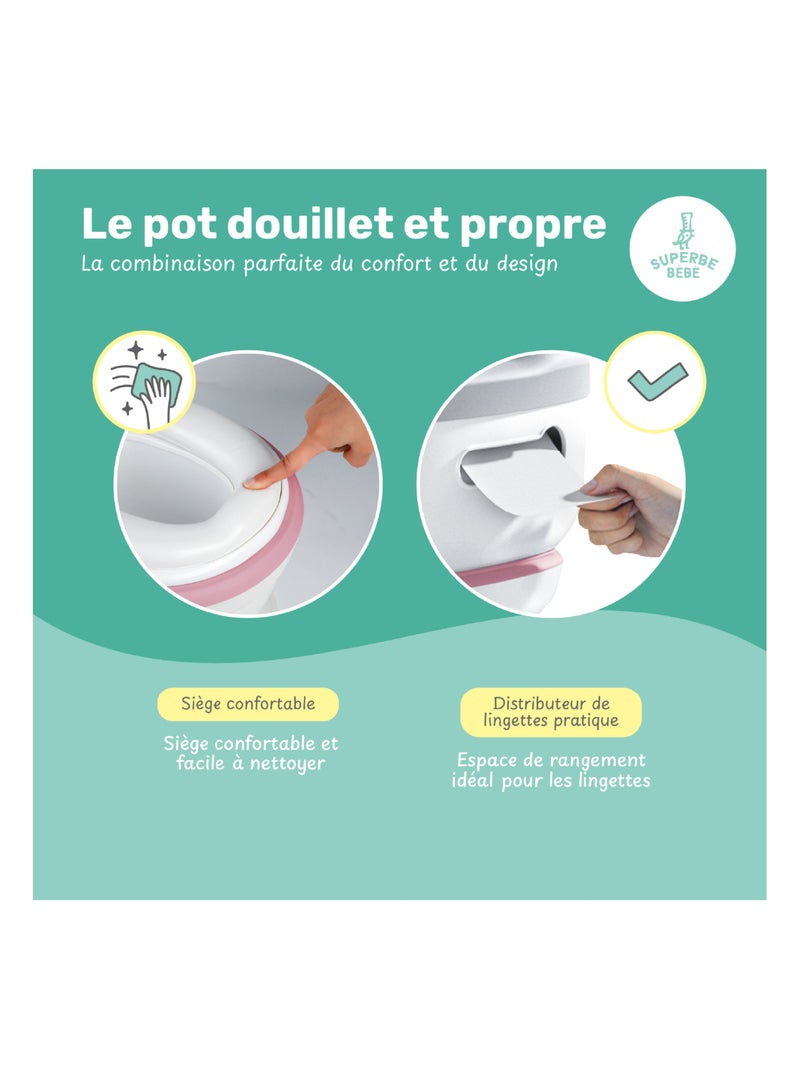 Vaso realistico per imparare a usare il bagno - con suono | SUPERBE BEBE Rosa - Kiabi