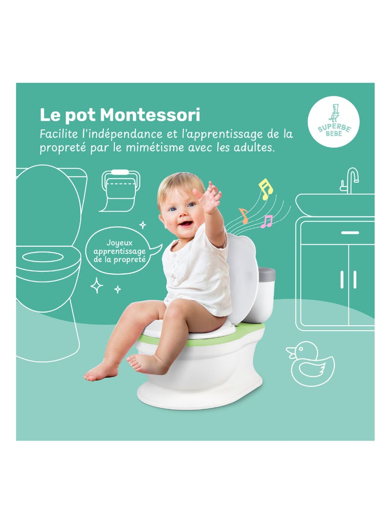 Vaso realistico per imparare a usare il bagno - con suono | SUPERBE BEBE Verde - Kiabi