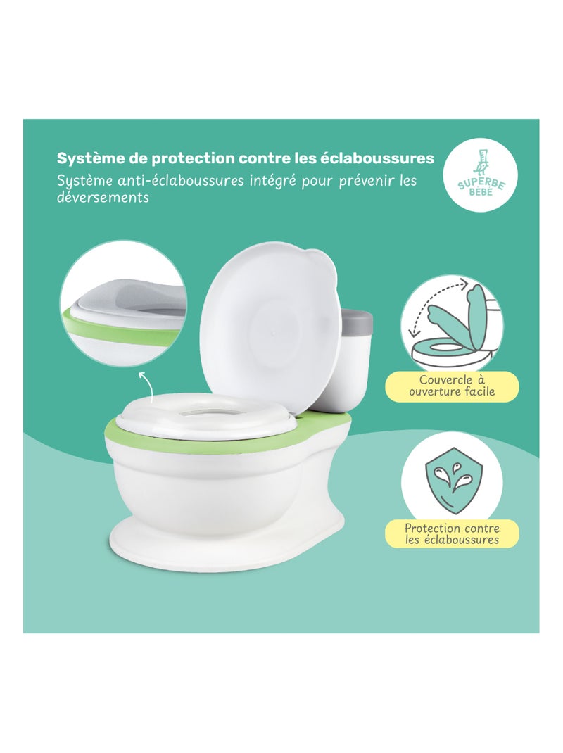 Vaso realistico per imparare a usare il bagno - con suono | SUPERBE BEBE Verde - Kiabi