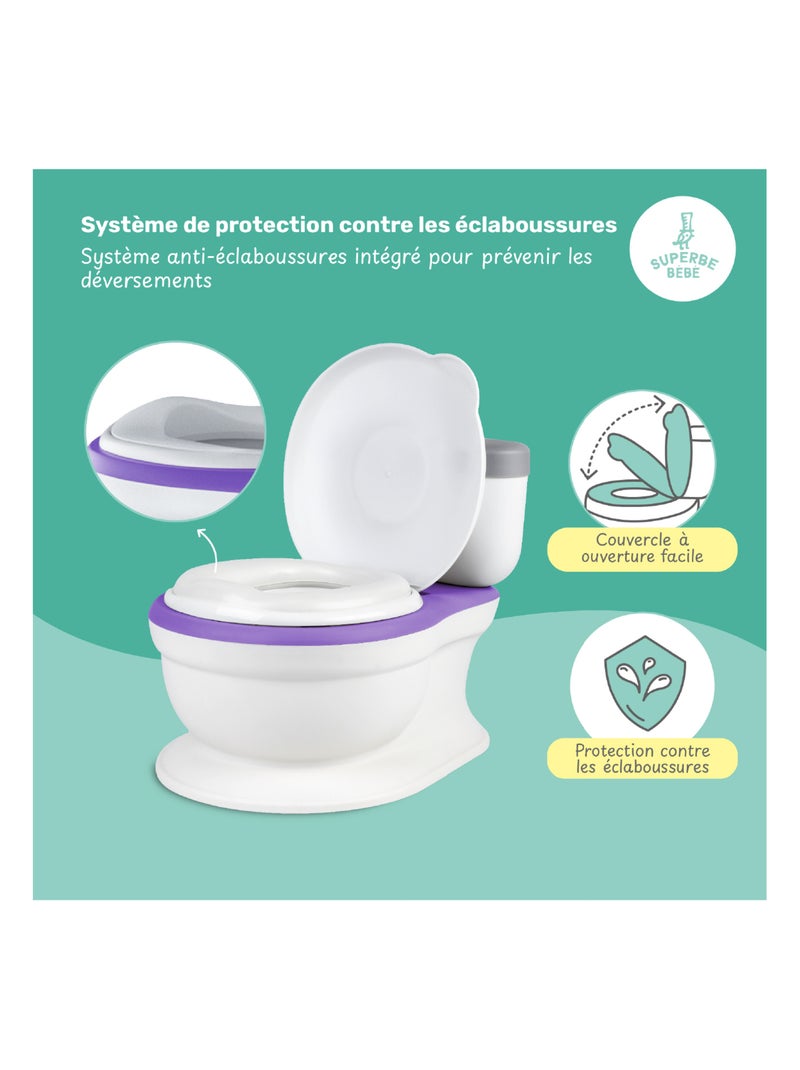 Vaso realistico per imparare a usare il bagno - con suono | SUPERBE BEBE Viola - Kiabi