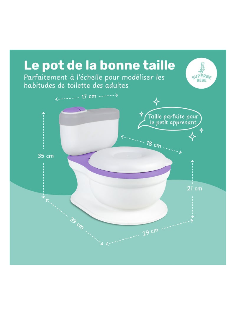 Vaso realistico per imparare a usare il bagno - con suono | SUPERBE BEBE Viola - Kiabi
