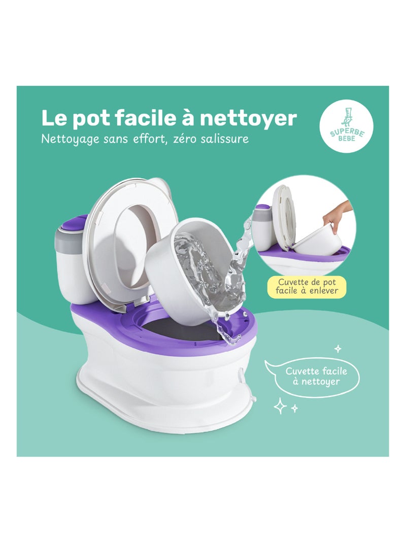 Vaso realistico per imparare a usare il bagno - con suono | SUPERBE BEBE Viola - Kiabi