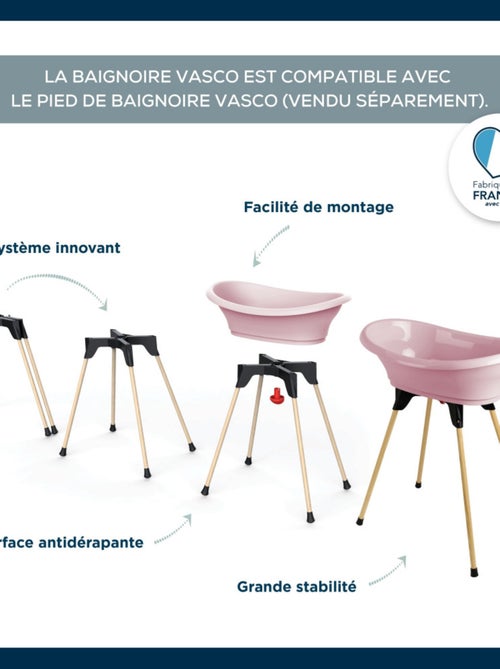 Vasquetta per bagnetto Thermobaby VASCO per bambini, forma vasca rosa cipria con tappo - Kiabi Vasquetta per bagnetto Thermobaby VASCO per bambini, forma vasca rosa cipria con tappo - Kiabi