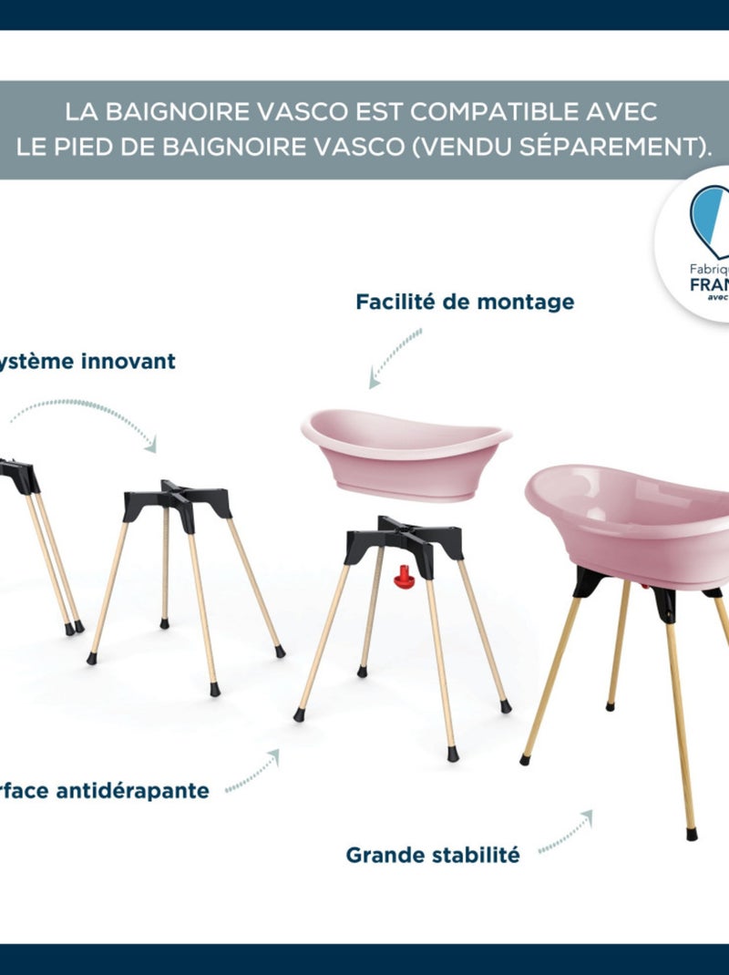 Vasquetta per bagnetto Thermobaby VASCO per bambini, forma vasca rosa cipria con tappo Rosa - Kiabi