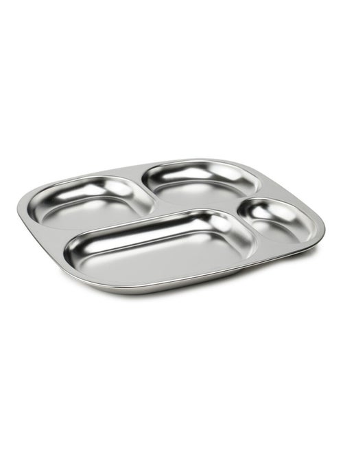 Vassoio Thermobaby compartimentato in acciaio inox 18/10 con 4 scomparti - Kiabi