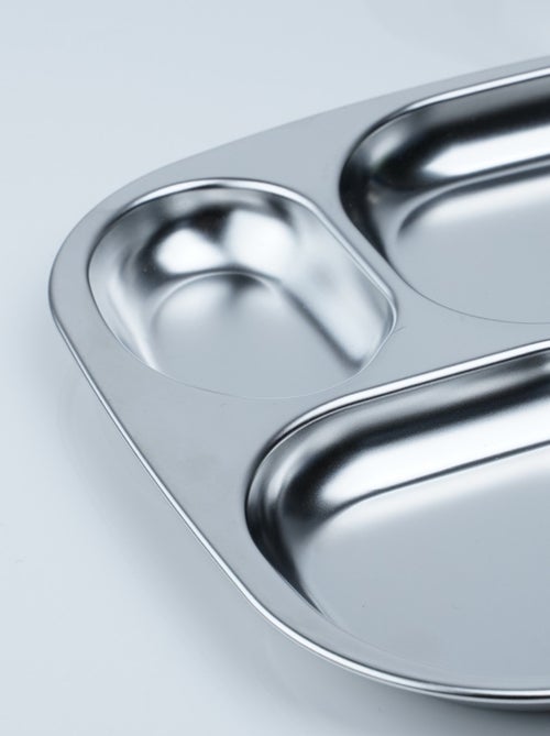 Vassoio Thermobaby compartimentato in acciaio inox 18/10 con 4 scomparti - Kiabi