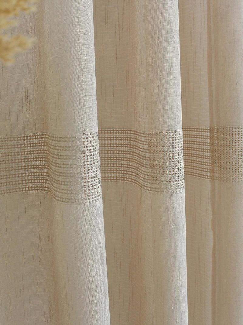 Velo di Boemia con strisce traforate Beige - Kiabi