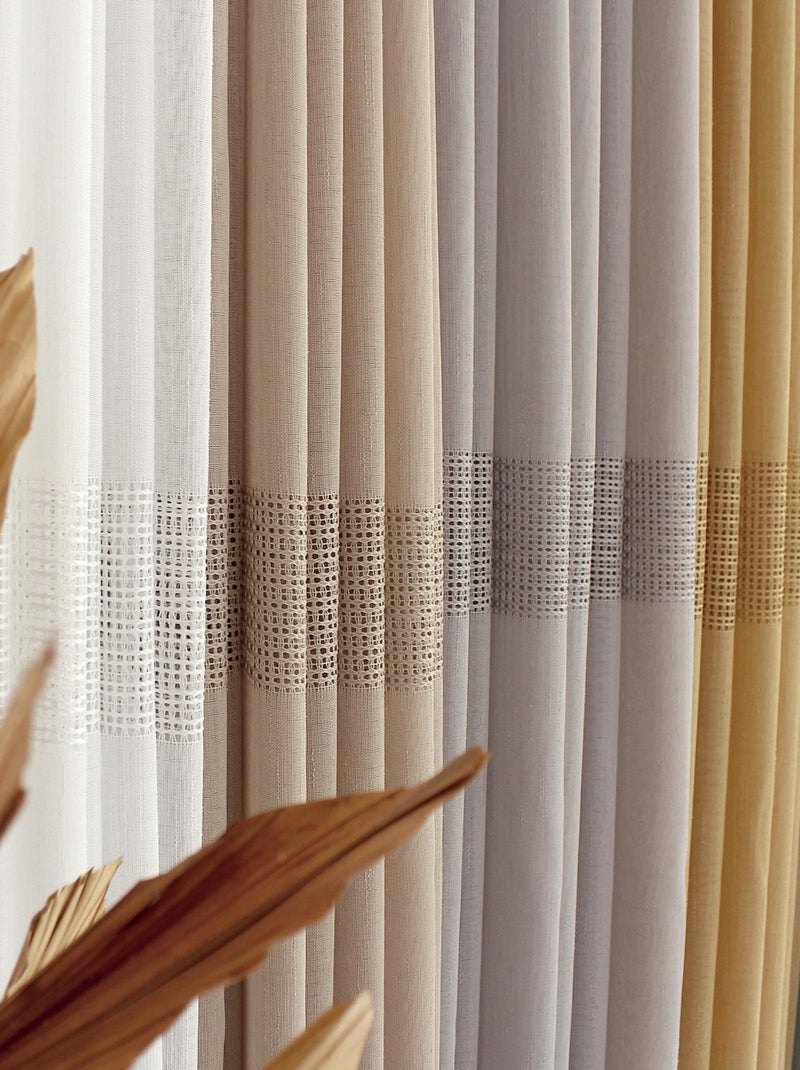 Velo di Boemia con strisce traforate Beige - Kiabi