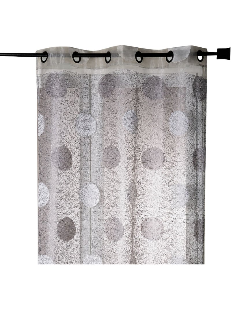 Velo di organza jacquard ricamato a grandi cerchi Grigio chiaro - Kiabi