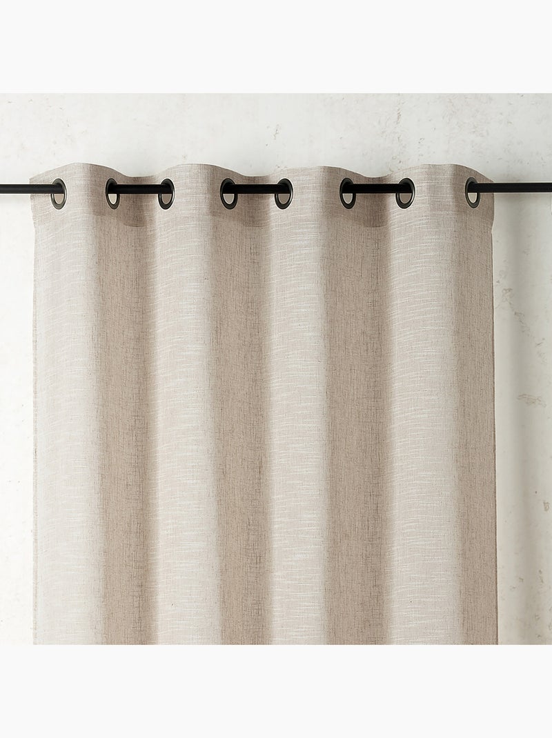 Velo in polilene fiammato a rilievo con occhielli Legno naturale - Kiabi