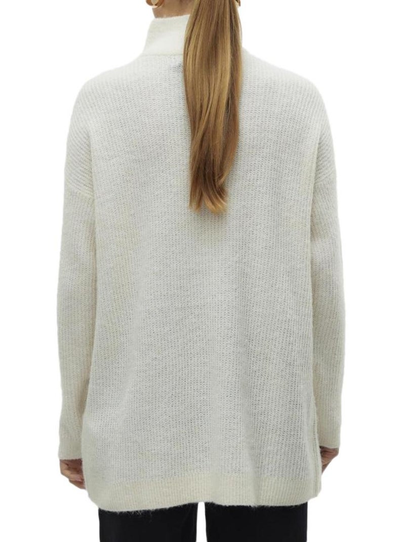 Vero Moda - Maglione Donna con Zip 1/4 Bianco - Kiabi