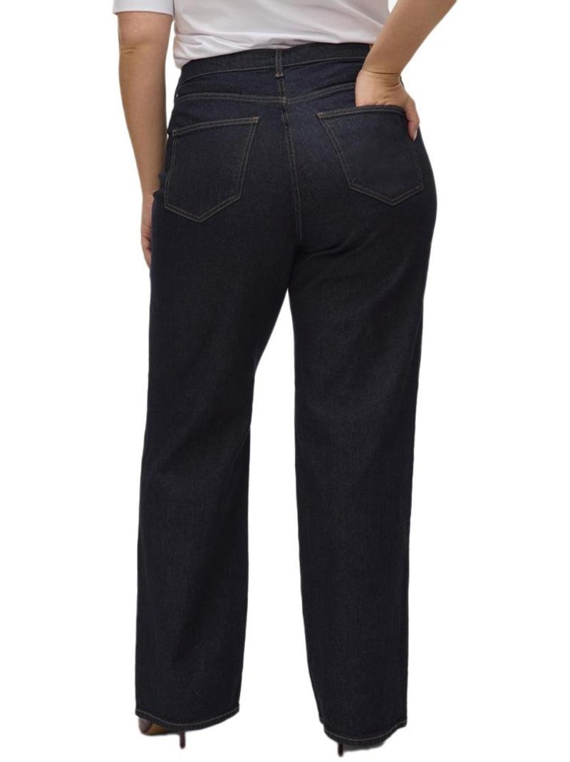 Vero Moda Curve Jeans Dritti a Gamba Larga Blu - Kiabi