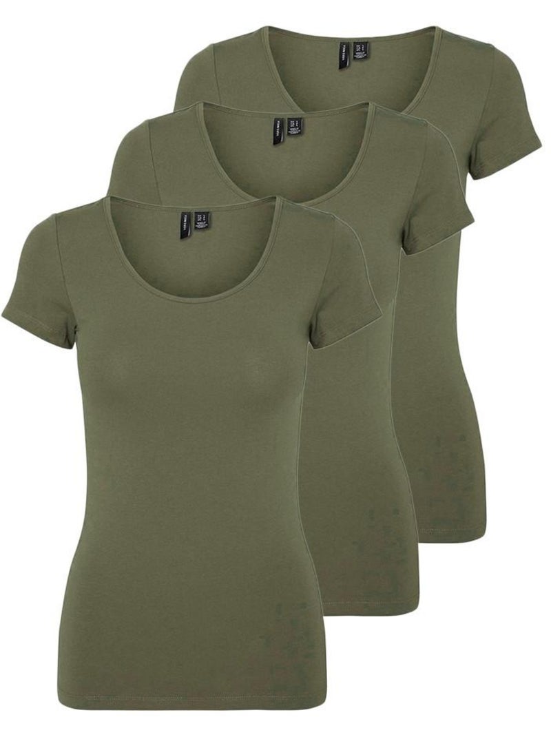 Vero Moda Maxi T-shirt da Donna - Confezione da 3 Verde kaki chiaro - Kiabi