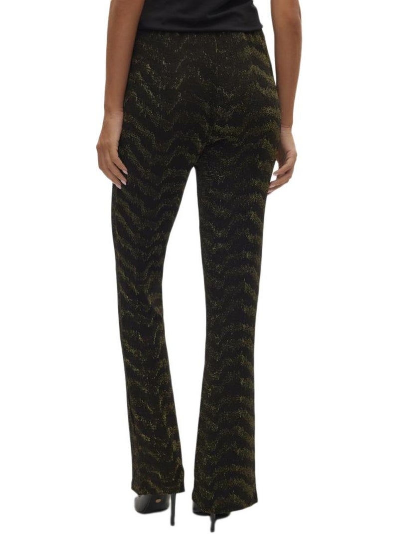 Vero Moda Pantaloni Neri Donna a Vita Alta con Glitter Oro Nero Dorato - Kiabi