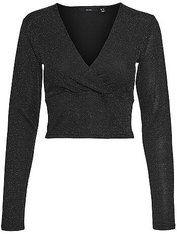 Vero Moda T-Shirt Donna a Maniche Lunghe con Paillettes