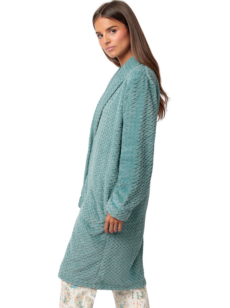 Vestaglia a maniche lunghe calda e morbida da donna ADMAS CLASSIC con motivo pavone Turchese - Kiabi