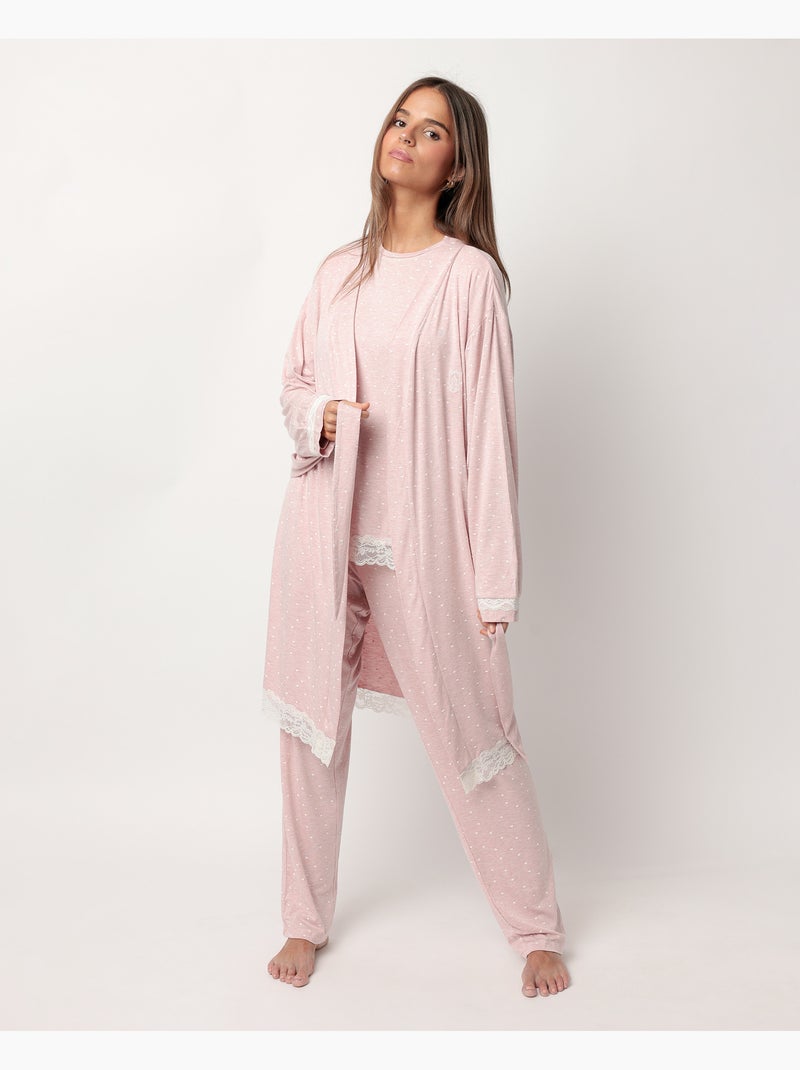 Vestaglia a maniche lunghe con cuori ADMAS CLASSIC da donna Rosa - Kiabi