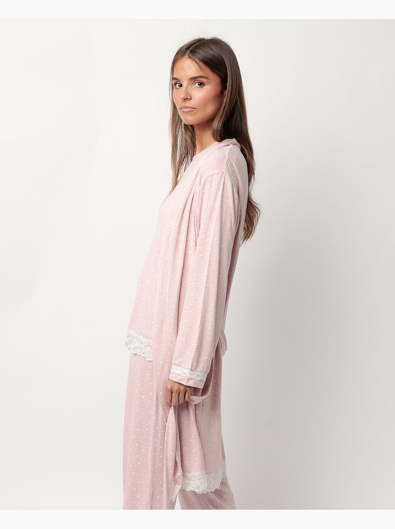 Vestaglia a maniche lunghe con cuori ADMAS CLASSIC da donna Rosa - Kiabi