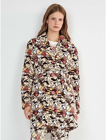 Vestaglia abbottonata con stampa snoopy