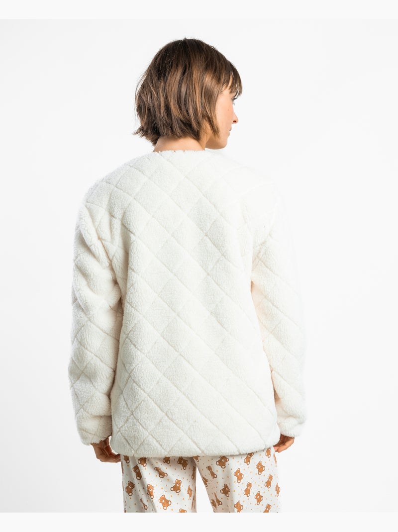 Vestaglia calda a maniche lunghe ADMAS Bear Hugs per donna Ecru - Kiabi