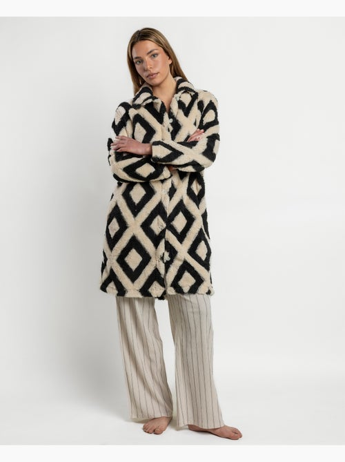 Vestaglia calda a maniche lunghe con motivo a rombi ADMAS LUXURY per donna - Kiabi Vestaglia calda a maniche lunghe con motivo a rombi ADMAS LUXURY per donna - Kiabi