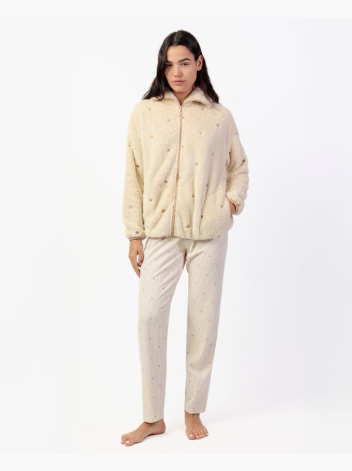Vestaglia calda a maniche lunghe con stelle e strisce da donna ADMAS CLASSIC - Kiabi Vestaglia calda a maniche lunghe con stelle e strisce da donna ADMAS CLASSIC - Kiabi