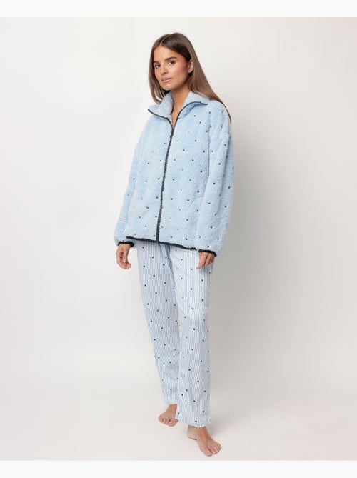 Vestaglia calda a maniche lunghe con stelle e strisce da donna ADMAS CLASSIC - Kiabi Vestaglia calda a maniche lunghe con stelle e strisce da donna ADMAS CLASSIC - Kiabi