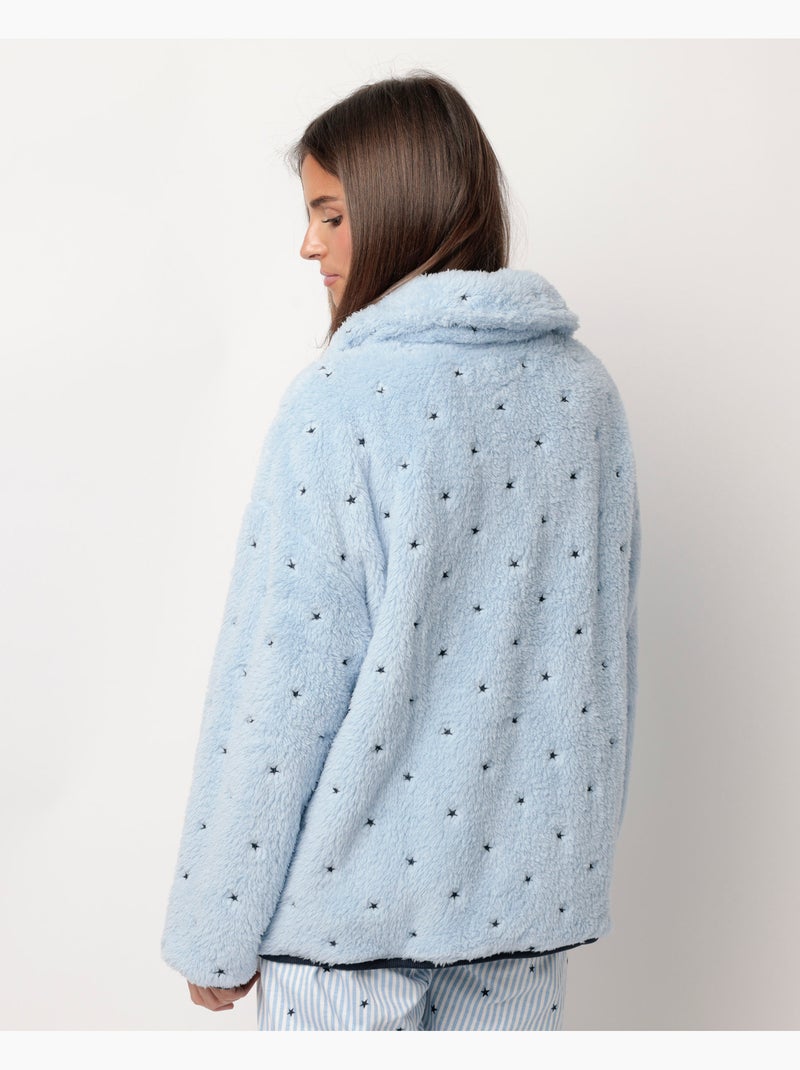 Vestaglia calda a maniche lunghe con stelle e strisce da donna ADMAS CLASSIC Blu - Kiabi
