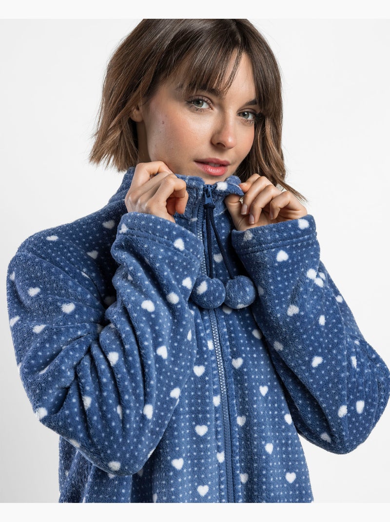 Vestaglia calda a maniche lunghe da donna admas love yourself Blu - Kiabi