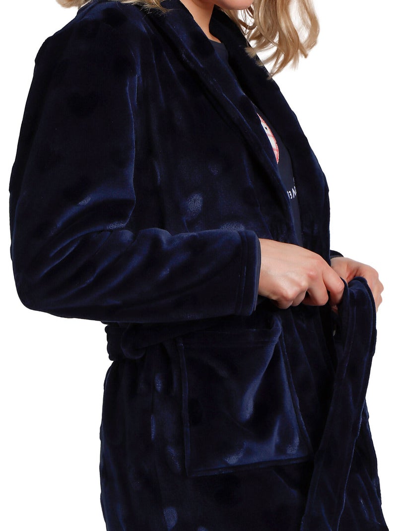 Vestaglia calda a maniche lunghe da donna ADMAS You Are So Loved Blu marino - Kiabi