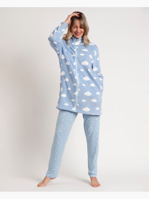 Vestaglia calda a maniche lunghe da donna È ora di dormire STAY AT HOME - Kiabi Vestaglia calda a maniche lunghe da donna È ora di dormire STAY AT HOME - Kiabi
