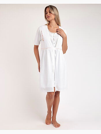 Vestaglia da donna ADMAS CLASSIC a maniche corte con ricamo colorato