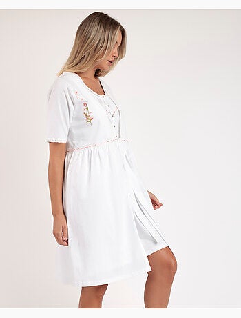 Vestaglia da donna ADMAS CLASSIC a maniche corte con ricamo colorato